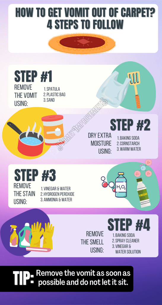 how to get vomit out of carpet in 4 easy steps