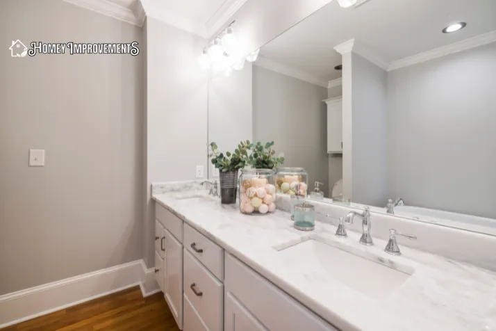 rose marble countertops with cedar drawers for bathroom vanity