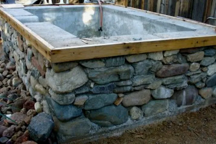 Wood-fired Stone Masonry Hot Tub